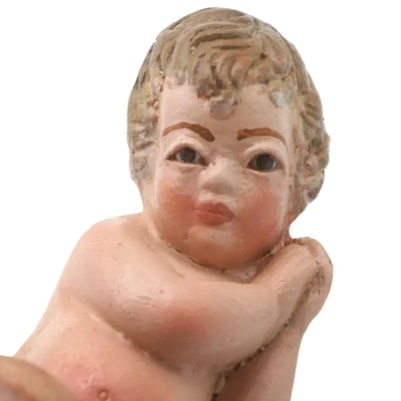 Gesù Bambino napoletano con occhi in vetro per pastori da 20-25 cm
