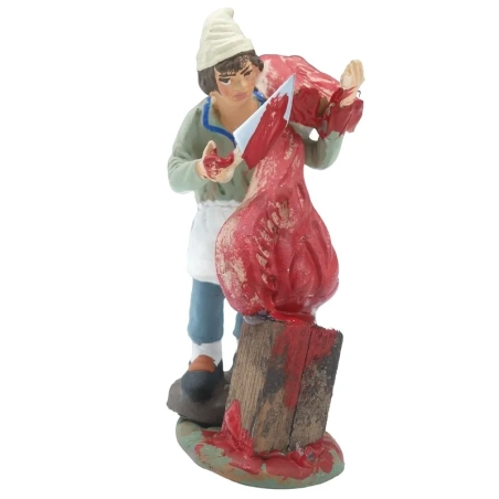 Macellaio che taglia la carne in terracotta 10 cm