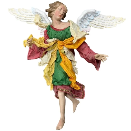 Angelo con occhi in vetro e vestiti in stoffa 35-45 cm