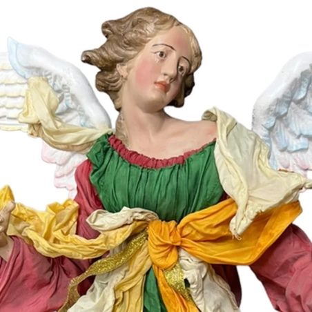 Angelo con occhi in vetro e vestiti in stoffa 35-45 cm