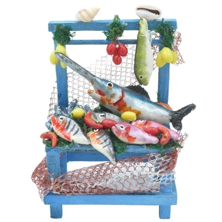 Banchetto con pesce in cera per pastori da 10 a 12 cm
