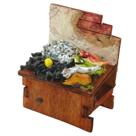 Banchetto del pescivendolo per pastori da 7 cm