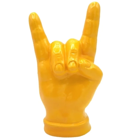 Corna mano gialla in ceramica 12 cm