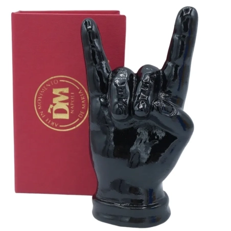 Corna mano nera in ceramica 12 cm