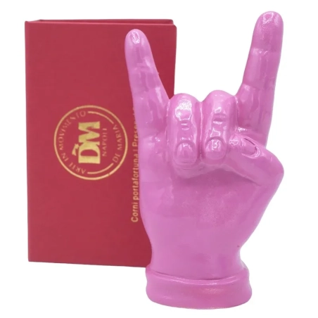 Corna mano fucsia in ceramica 12 cm