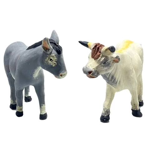 Asino e Mucca in terracotta 10 cm