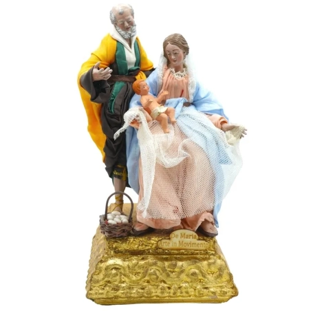Natività stile 700 con occhi in vetro e vestiti San Leucio 20 cm