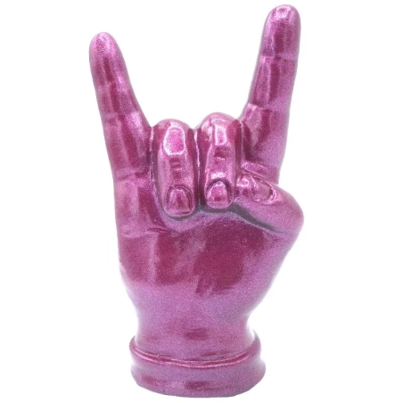 Corna mano rosso metalizzato in ceramica 12 cm