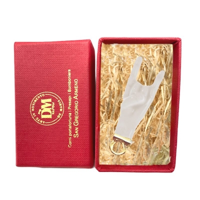 Gioiello Corna rossa Ciondolo in metallo 1.5 cm in scatola regalo