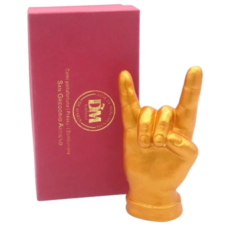 Corna mano oro in ceramica 12 cm