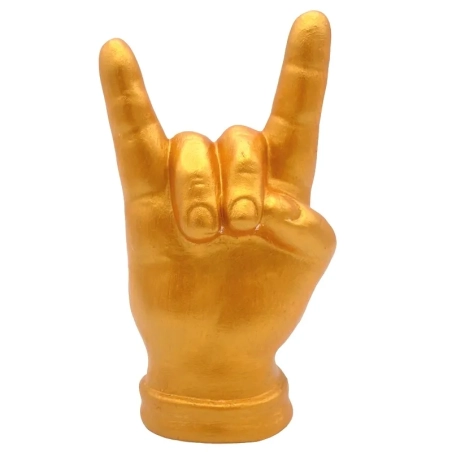 Corna mano oro in ceramica 12 cm