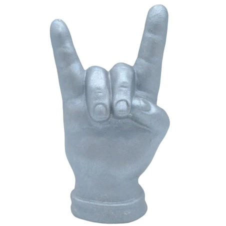 Corna mano argento in ceramica 12 cm