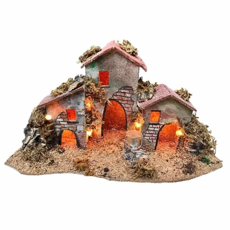 Paesaggio in sughero con luce 15-17 cm