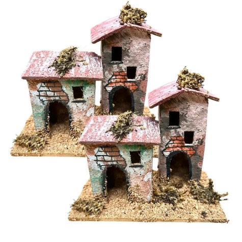Coppia di casette per presepe 10 cm