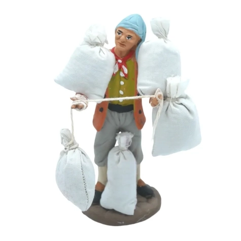 Uomo con ceppo di limoni in terracotta 10 cm