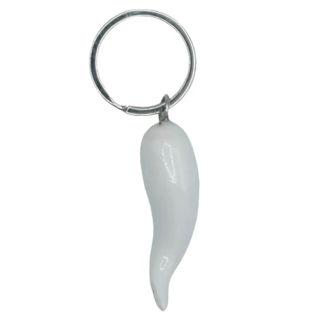 Portachiavi con bianco in ceramica nero 6 cm