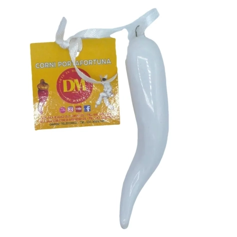 Corno azzurro in ceramica 9 cm con scatola regalo 2