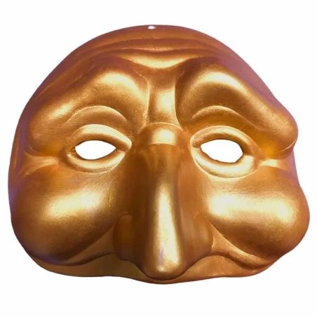 Maschera di Pulcinella bronzo in ceramica 21 cm