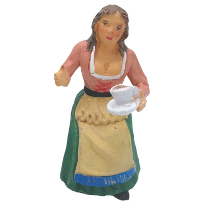 Donna con tazza caffè in terracotta 10 cm