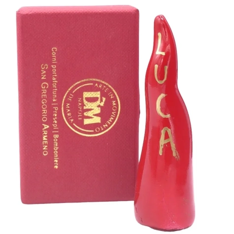 Corno imperiale 12 cm personalizzato col tuo nome in scatola regalo