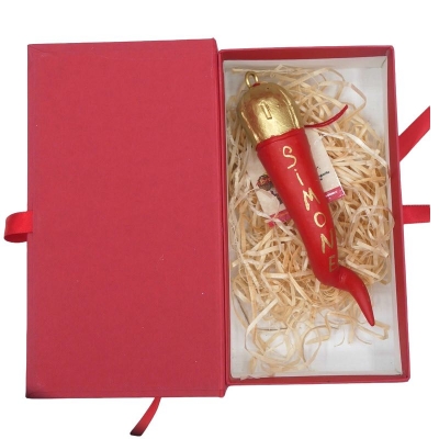 Corno imperiale 12 cm personalizzato col tuo nome in scatola regalo