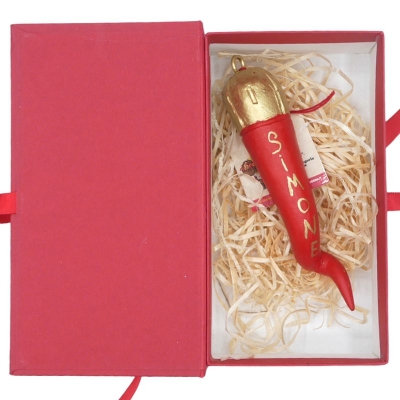 Corno imperiale 20 cm personalizzato in scatola regalo