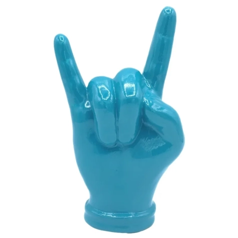 Corna mano turchese in ceramica 16 cm