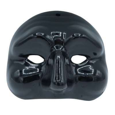 Maschera di Pulcinella nera in terracotta 8-10 cm