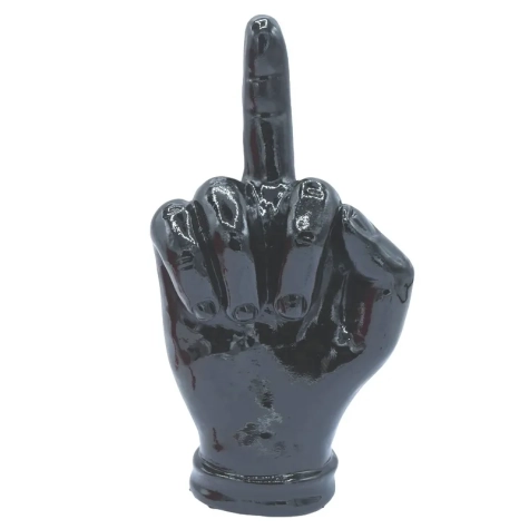 Mano dito medio nera in ceramica 18 cm