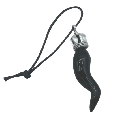 Corno Ciondolo nero in ceramica 4 cm