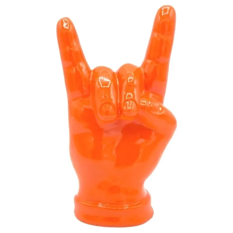 Corna mano arancione in ceramica 12 cm