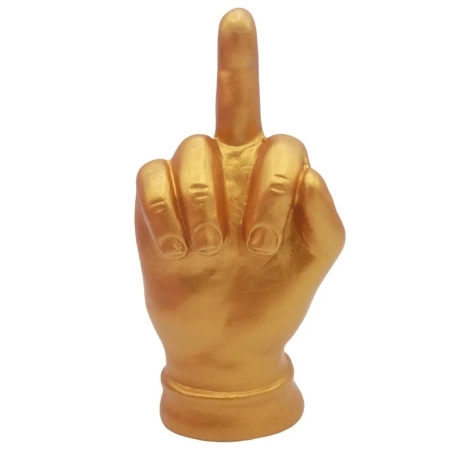 Mano dito medio oro in ceramica 12 cm