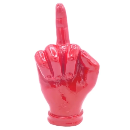 Mano dito medio rossa in ceramica 17 cm