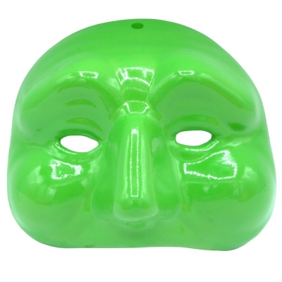 Maschera di Pulcinella verde in ceramica 12 cm