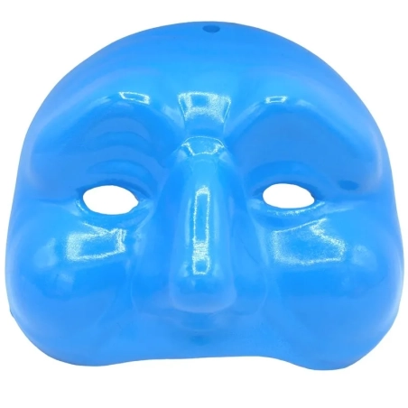 Maschera di Pulcinella azzurra in ceramica 12 cm