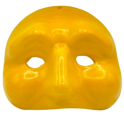 Maschera di Pulcinella gialla in ceramica 12 cm