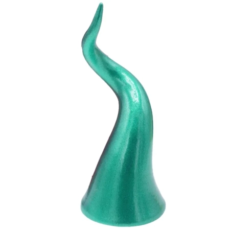 Corno in ceramica da tavolo verde metalizzato 15 o 20 cm