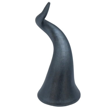 Corno in ceramica da tavolo nero metalizzato 15 o 20 cm