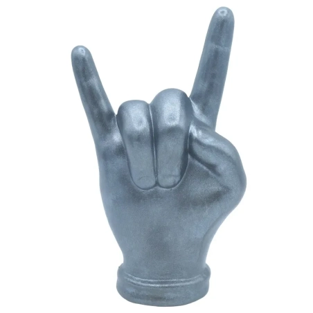 Corna mano nero metalizzato in ceramica 16 cm