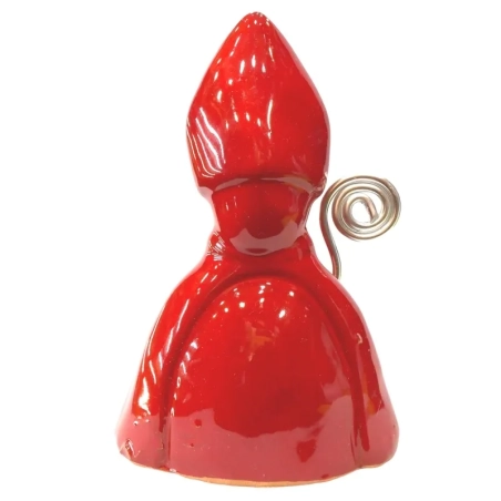 Busto San Gennaro napoletano rosso in ceramica 12 cm
