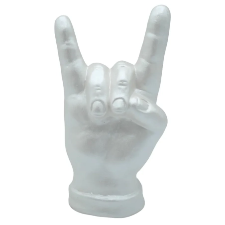Corna mano bianco perla in ceramica 12 cm