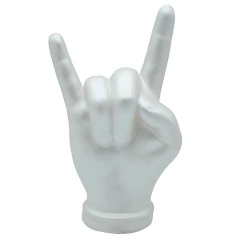 Corna mano bianco perla in ceramica 16 cm