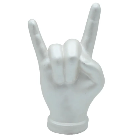 Corna mano bianco perla in ceramica 16 cm