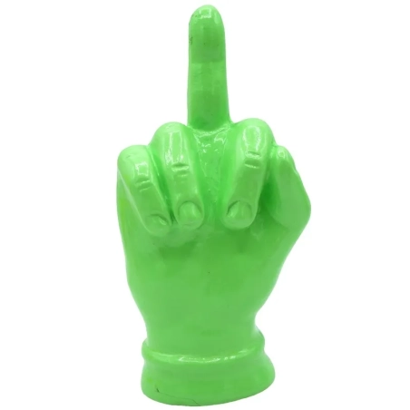 Mano dito medio viola metalizzato in ceramica 12 cm