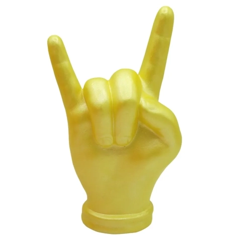 Corna mano giallo oro in ceramica 16 cm