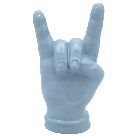 Corna mano grigio in ceramica 12 cm