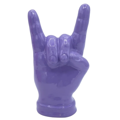Corna mano viola in ceramica 12 cm