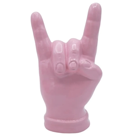 Corna mano rosa in ceramica 12 cm