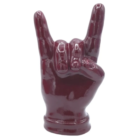Corna mano amaranto in ceramica 12 cm