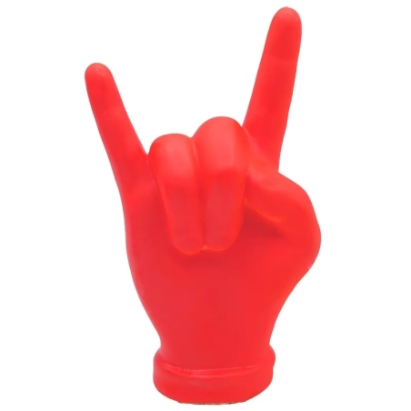 Corna mano arancione fluorescente in ceramica 16 cm